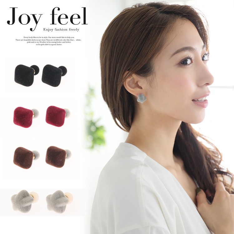 ピアス レディース ベルベット ベロア バックキャッチ プレゼント メール便送料無料 Dazzle ダズル