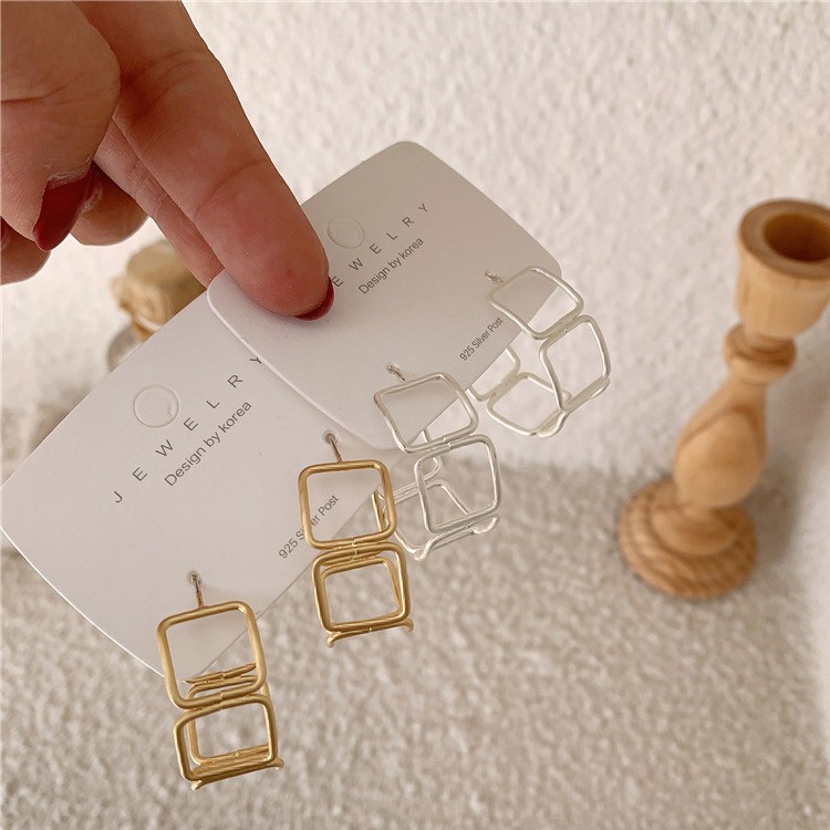ピアス スクエア フープ ピアス リング 韓国 送料無料 Dazzle ダズル