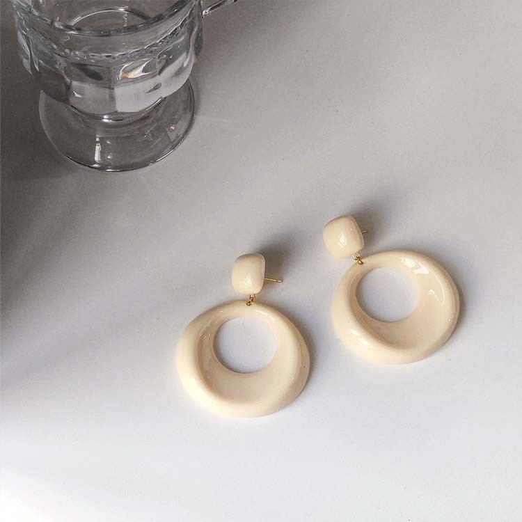 ピアス レディース アクリル リング 大きめ 大ぶり レトロ エレガント おしゃれ インパクト ナチュラル Dazzle ダズル