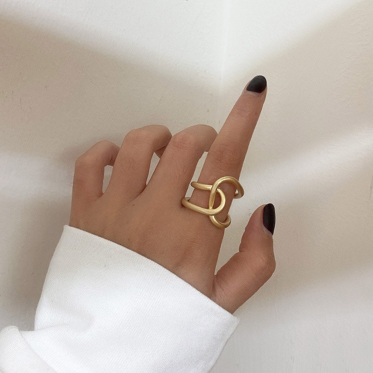 ねじり リング フリーサイズ 指輪 大きめ アシンメトリー 韓国アクセ 送料無料 Dazzle ダズル