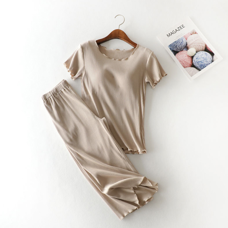 ルームウェア レディース ルームウエア カップ付き パジャマ 半袖 七分丈 ノンワイヤー ブラ 柔らか 無地 夏 パッド付き 大きいサイ Dazzle ダズル