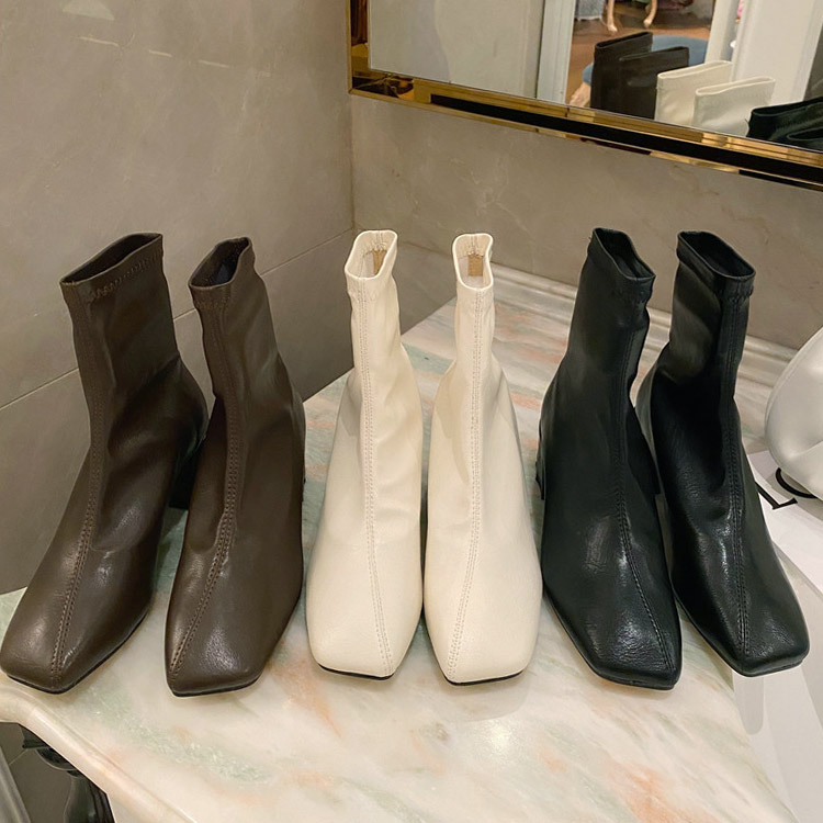 ソックスブーツ レザー レディース ショートブーツ 韓国 Dazzle ダズル