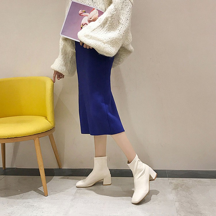 ソックスブーツ レザー レディース ショートブーツ 韓国 Dazzle ダズル