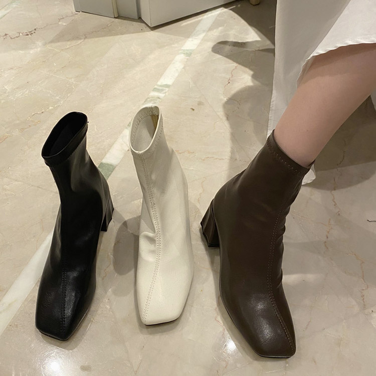 ソックスブーツ レザー レディース ショートブーツ 韓国 Dazzle ダズル