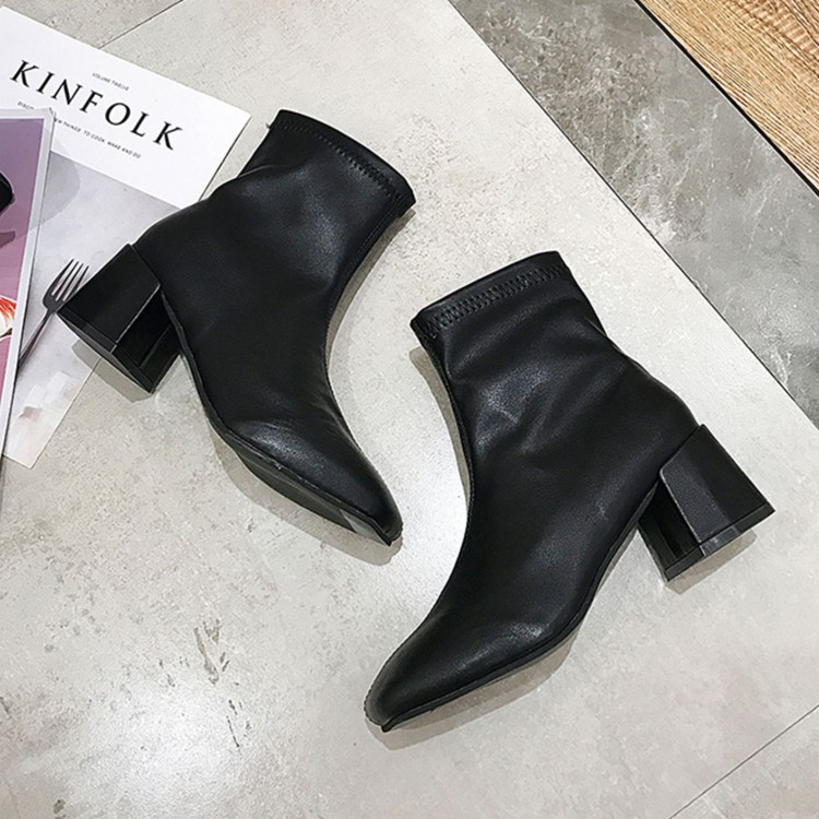 ソックスブーツ レザー レディース ショートブーツ 韓国 Dazzle ダズル