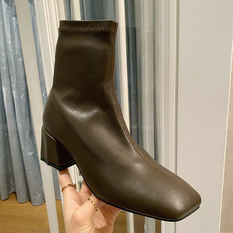 ソックスブーツ レザー レディース ショートブーツ 韓国 Dazzle ダズル