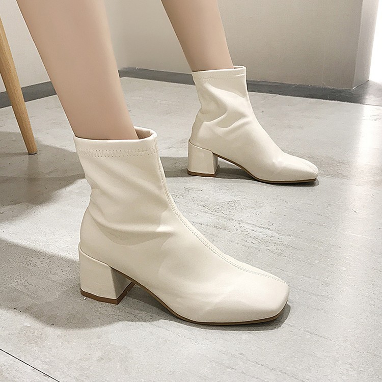 ソックスブーツ レザー レディース ショートブーツ 韓国 Dazzle ダズル