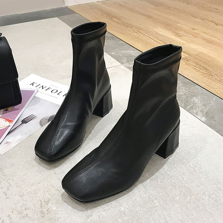 ソックスブーツ レザー レディース ショートブーツ 韓国 Dazzle ダズル