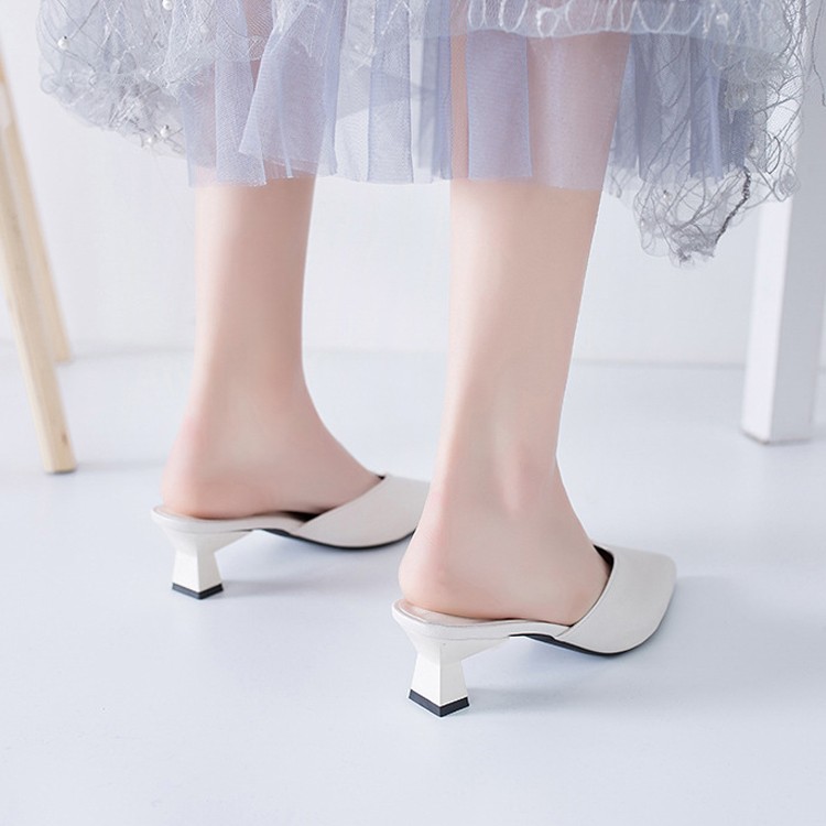 ミュール Vカット レディース ポインテッドトゥ チャンキーヒール 韓国 Dazzle ダズル