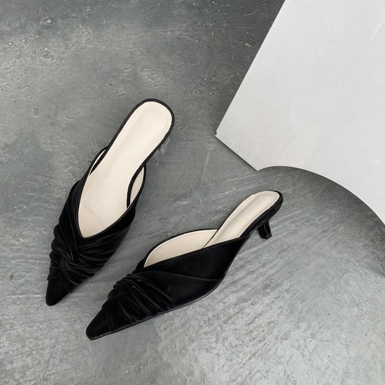 サンダル ローヒール Vカット ミュール ポインテッドトゥ 韓国 Dazzle ダズル