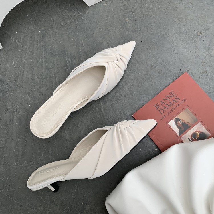 サンダル ローヒール Vカット ミュール ポインテッドトゥ 韓国 Dazzle ダズル