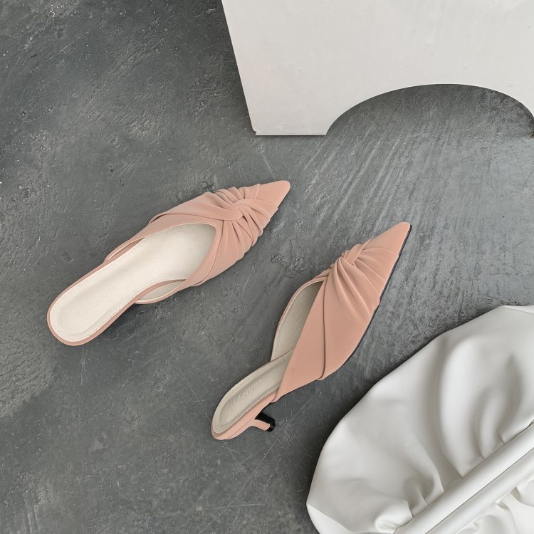 サンダル ローヒール Vカット ミュール ポインテッドトゥ 韓国 Dazzle ダズル