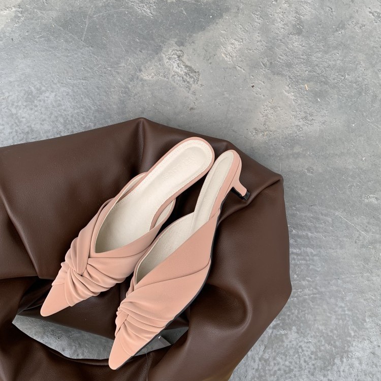 サンダル ローヒール Vカット ミュール ポインテッドトゥ 韓国 Dazzle ダズル