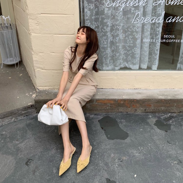 サンダル ローヒール Vカット ミュール ポインテッドトゥ 韓国 Dazzle ダズル