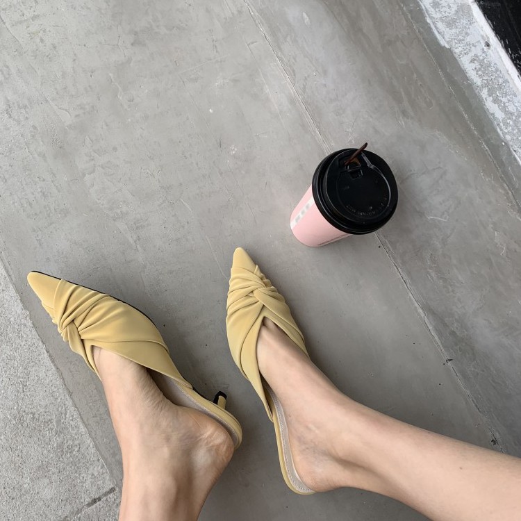 サンダル ローヒール Vカット ミュール ポインテッドトゥ 韓国 Dazzle ダズル