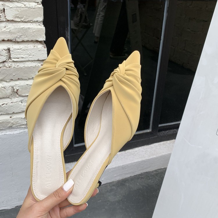 サンダル ローヒール Vカット ミュール ポインテッドトゥ 韓国 Dazzle ダズル