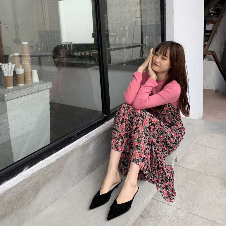 サンダル ローヒール Vカット ミュール ポインテッドトゥ 韓国 Dazzle ダズル