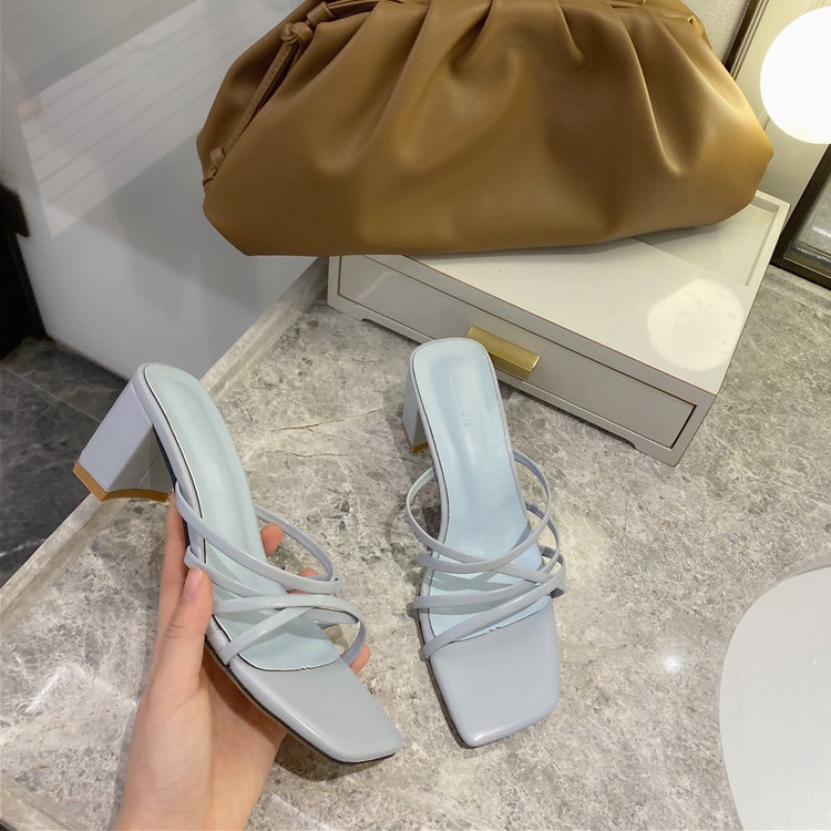 ミュール レディース サンダル チャンキーヒール 韓国 Dazzle ダズル