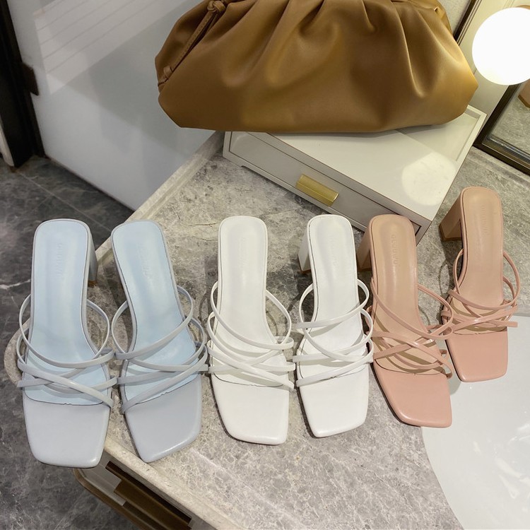 ミュール レディース サンダル チャンキーヒール 韓国 Dazzle ダズル