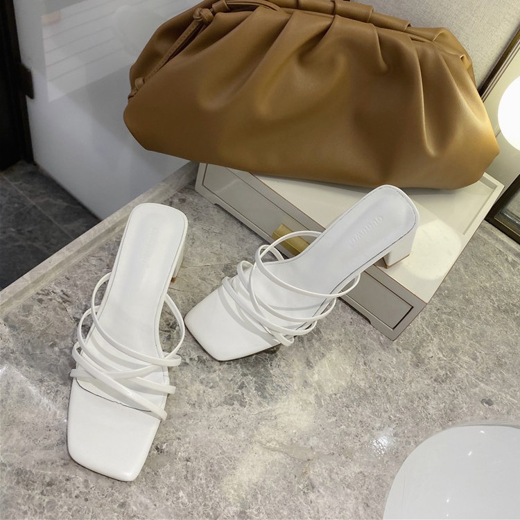 ミュール レディース サンダル チャンキーヒール 韓国 Dazzle ダズル