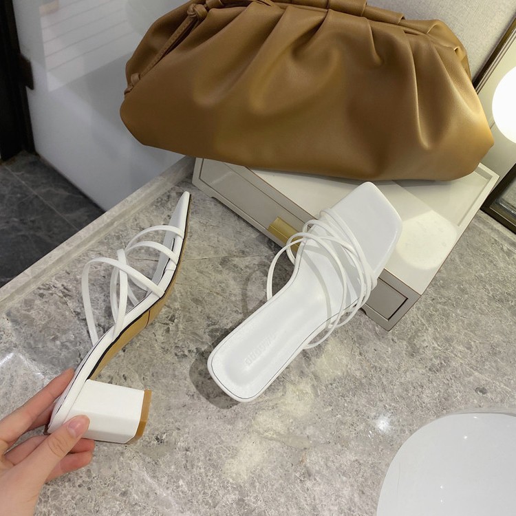 ミュール レディース サンダル チャンキーヒール 韓国 Dazzle ダズル