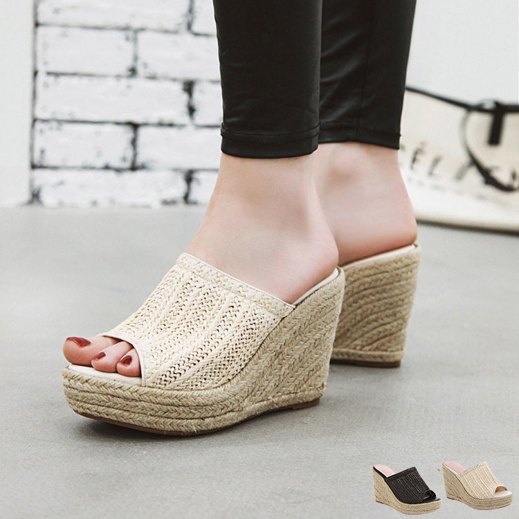 サンダル ウエッジソール 編み レディース 厚底サンダル 韓国 Dazzle ダズル