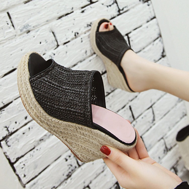 サンダル ウエッジソール 編み レディース 厚底サンダル 韓国 Dazzle ダズル