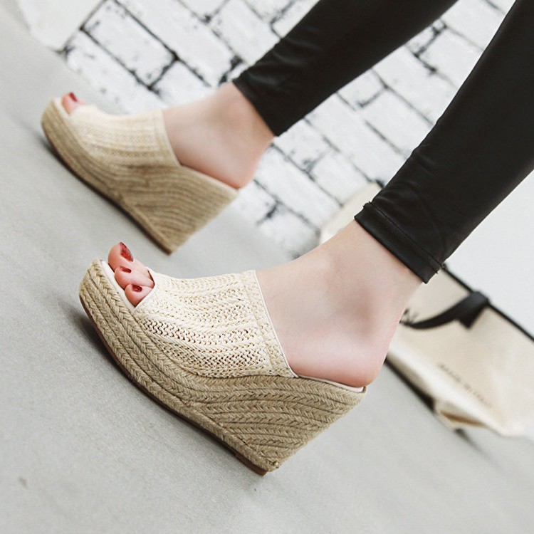 サンダル ウエッジソール 編み レディース 厚底サンダル 韓国 Dazzle ダズル