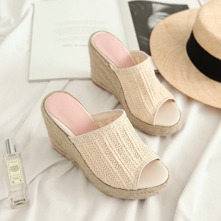 サンダル ウエッジソール 編み レディース 厚底サンダル 韓国 Dazzle ダズル