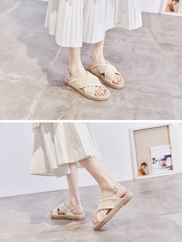 サンダル エスニック レディース ロープ 編みサンダル 韓国 Dazzle ダズル