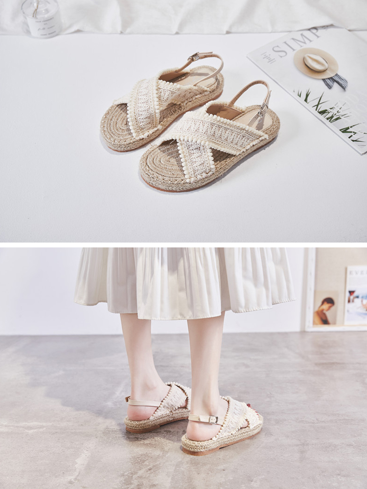 サンダル エスニック レディース ロープ 編みサンダル 韓国 Dazzle ダズル