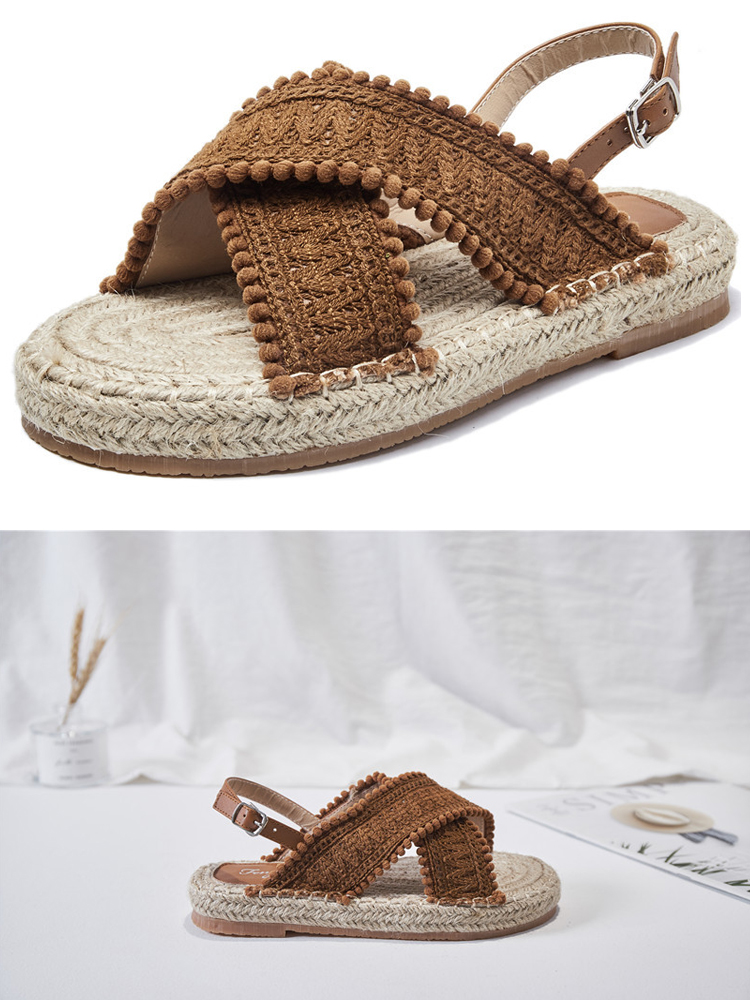 サンダル エスニック レディース ロープ 編みサンダル 韓国 Dazzle ダズル