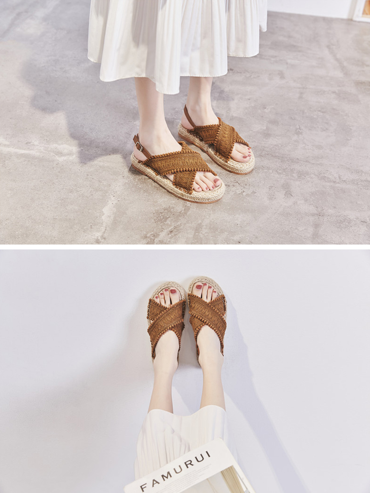 サンダル エスニック レディース ロープ 編みサンダル 韓国 Dazzle ダズル