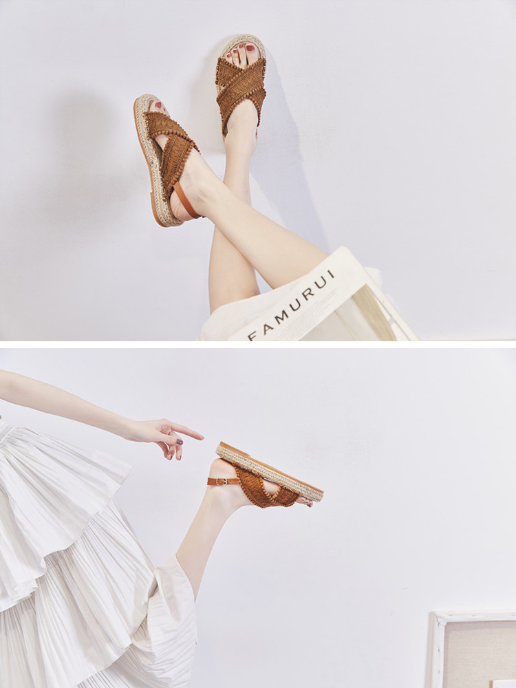 サンダル エスニック レディース ロープ 編みサンダル 韓国 Dazzle ダズル