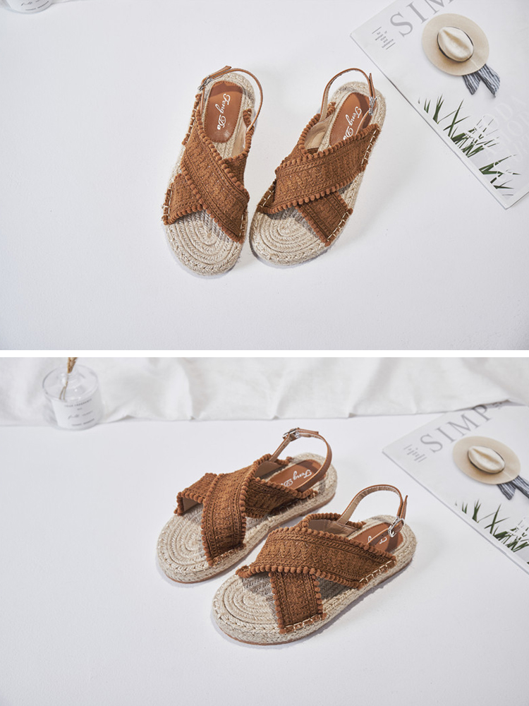 サンダル エスニック レディース ロープ 編みサンダル 韓国 Dazzle ダズル