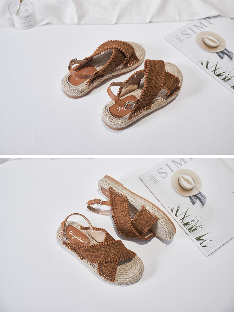 サンダル エスニック レディース ロープ 編みサンダル 韓国 Dazzle ダズル