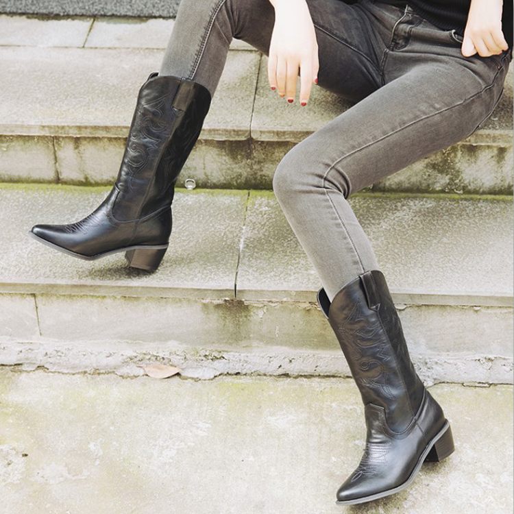 ロングブーツ レディース ブーツ ウエスタンブーツ ジョッキーブーツ 韓国 Dazzle ダズル