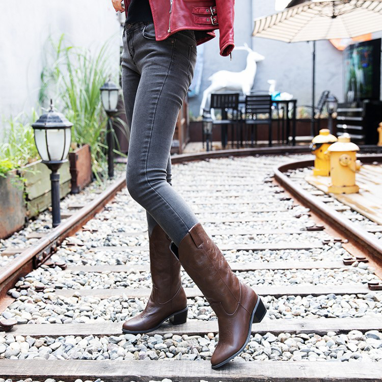 ロングブーツ レディース ブーツ ウエスタンブーツ ジョッキーブーツ 韓国 Dazzle ダズル