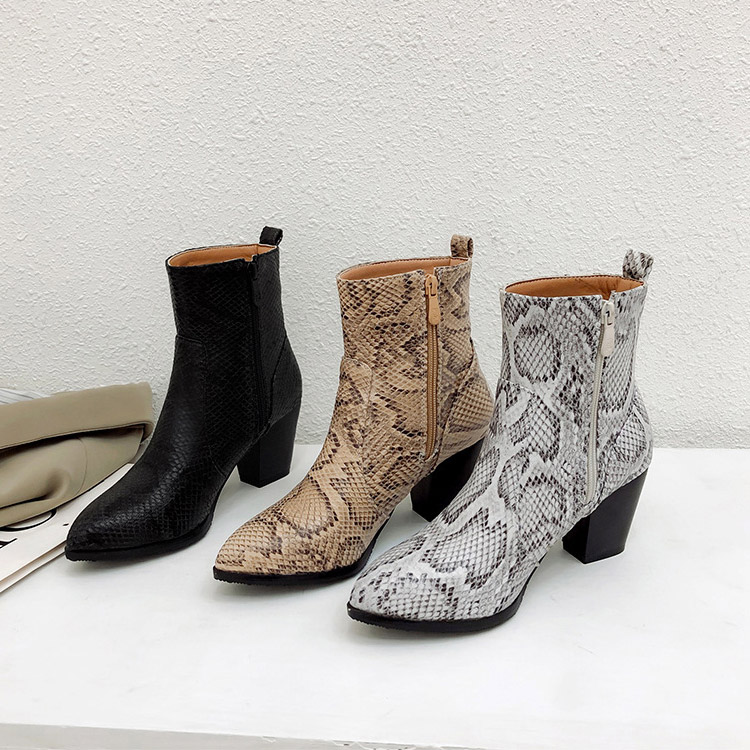 ショートブーツ パイソン レディース ブーツ 蛇柄 パイソン柄 韓国 Dazzle ダズル