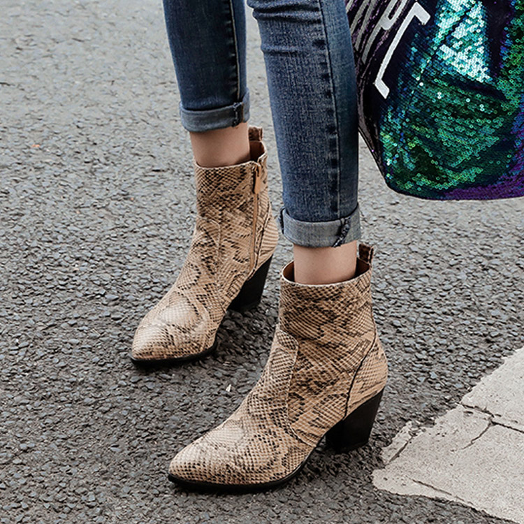ショートブーツ パイソン レディース ブーツ 蛇柄 パイソン柄 韓国 Dazzle ダズル