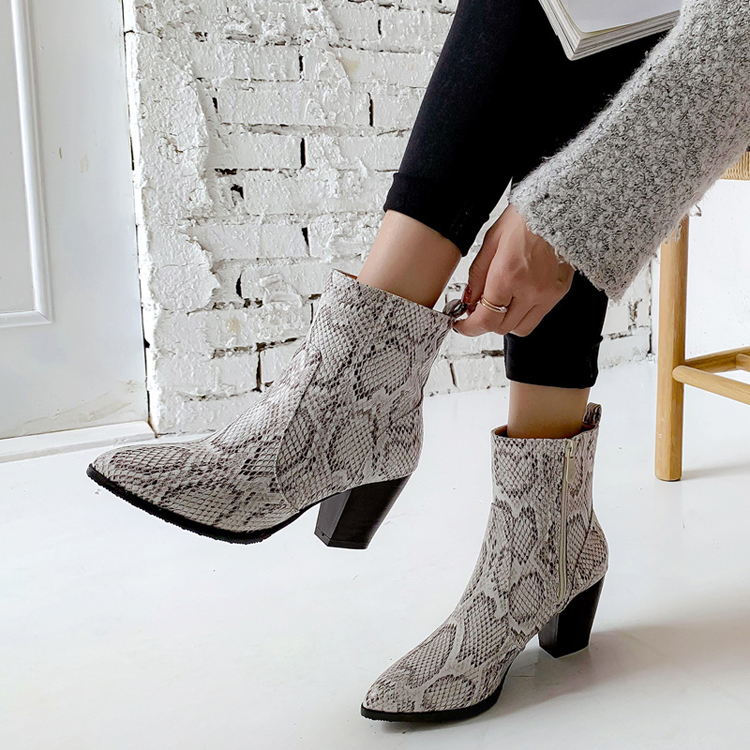 ショートブーツ パイソン レディース ブーツ 蛇柄 パイソン柄 韓国 Dazzle ダズル