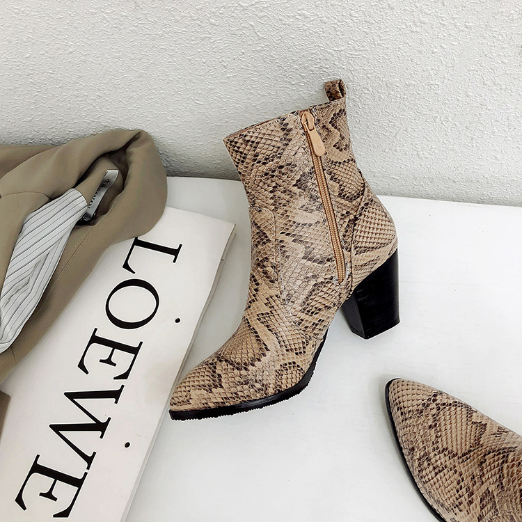 ショートブーツ パイソン レディース ブーツ 蛇柄 パイソン柄 韓国 Dazzle ダズル