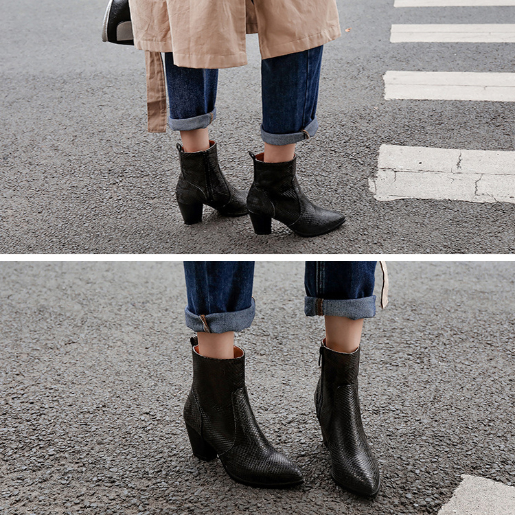 ショートブーツ パイソン レディース ブーツ 蛇柄 パイソン柄 韓国 Dazzle ダズル