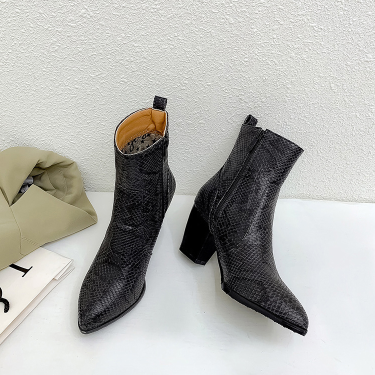 ショートブーツ パイソン レディース ブーツ 蛇柄 パイソン柄 韓国 Dazzle ダズル
