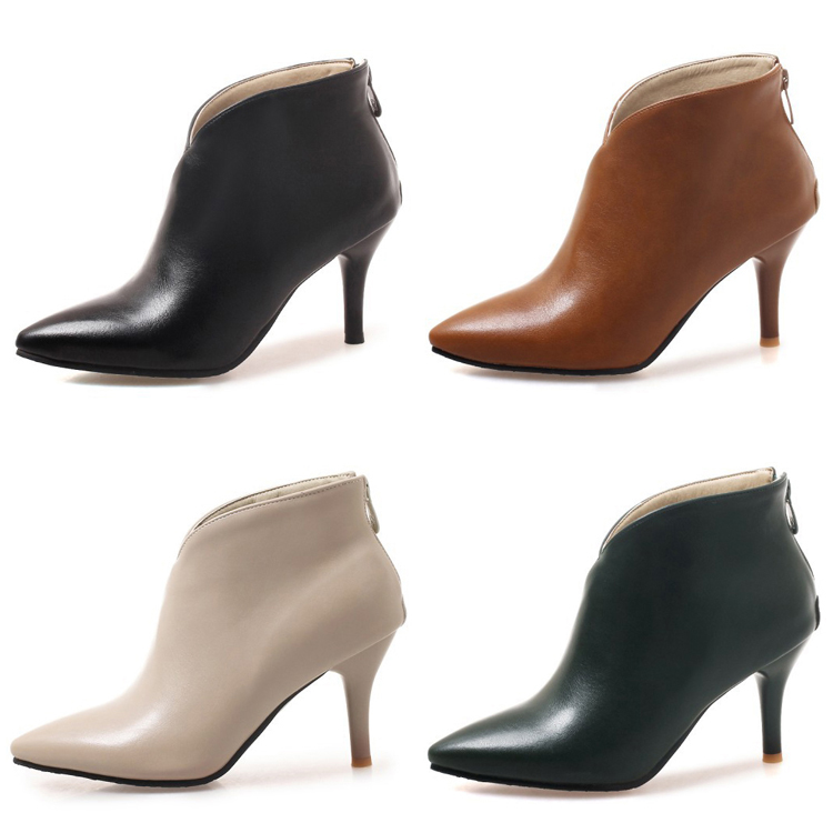 ブーティー Vカット ピンヒール ハイヒール ショートブーツ 韓国 Dazzle ダズル