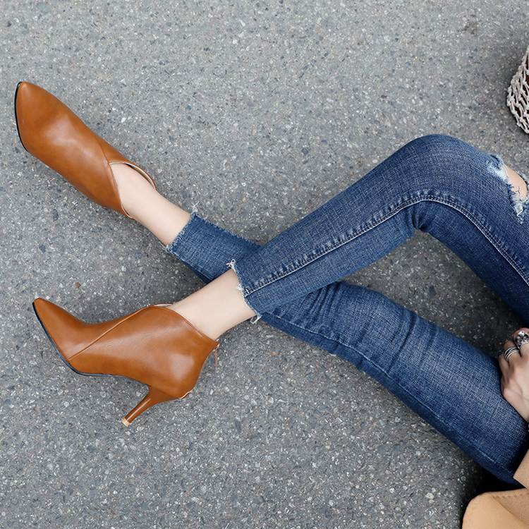 ブーティー Vカット ピンヒール ハイヒール ショートブーツ 韓国 Dazzle ダズル