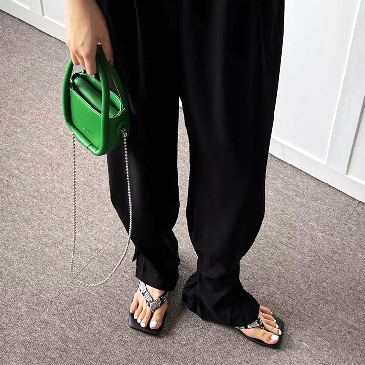 サンダル レディース ビーチサンダル トングサンダル フラット スクエアトゥ ぺたんこ おしゃれ ひょう柄 パイソン ジョイフィール joyfeel