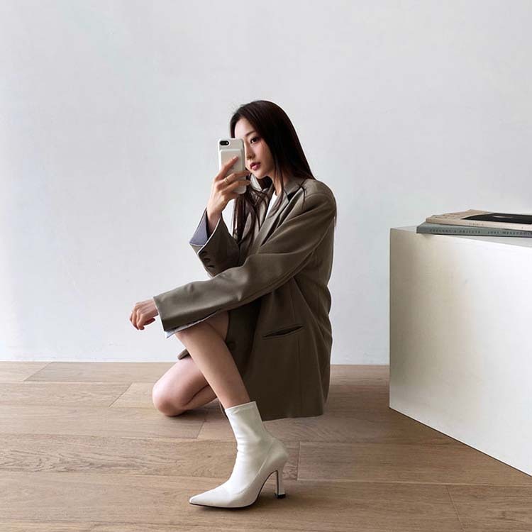 ブーツ レディース ミドルブーツ ショート ショートブーツ ポインテッドトゥ ハイヒール おしゃれ フィット タイト Dazzle ダズル