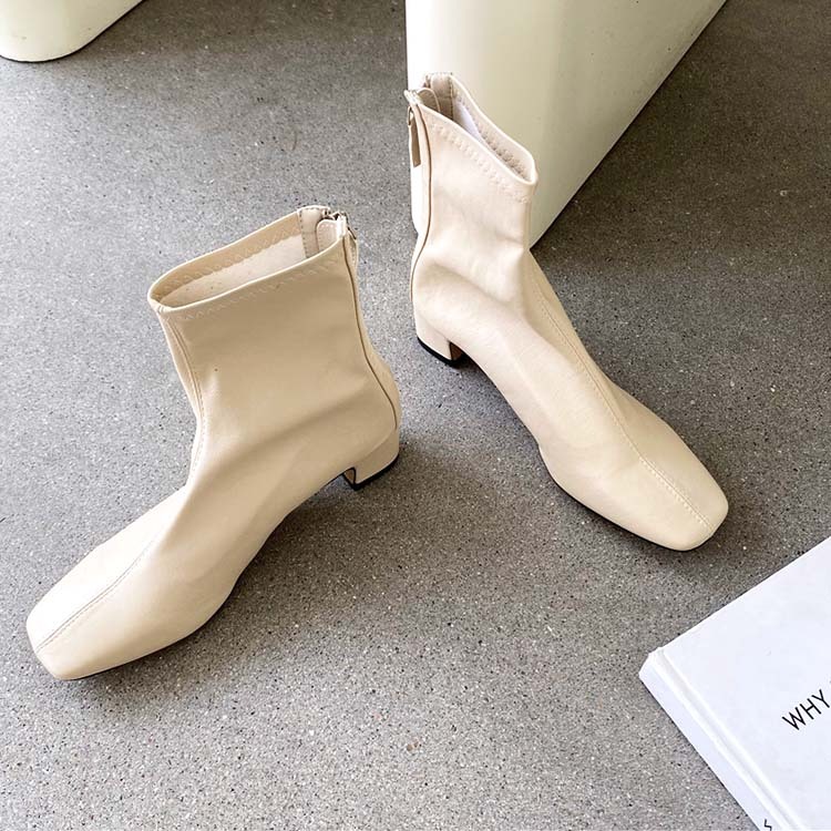 ショートブーツ レディース ブーツ ショート ローヒール チャンキーヒール スクエアトゥ Dazzle ダズル