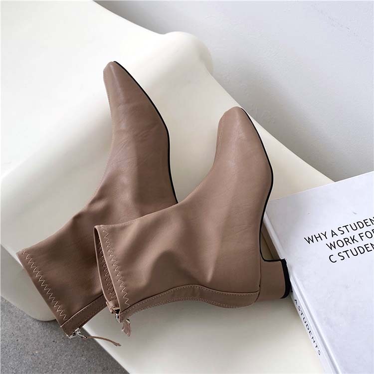 ショートブーツ レディース ブーツ ショート ローヒール チャンキーヒール スクエアトゥ Dazzle ダズル